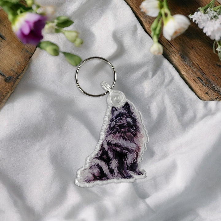 Keeshond Acrylic Keychain