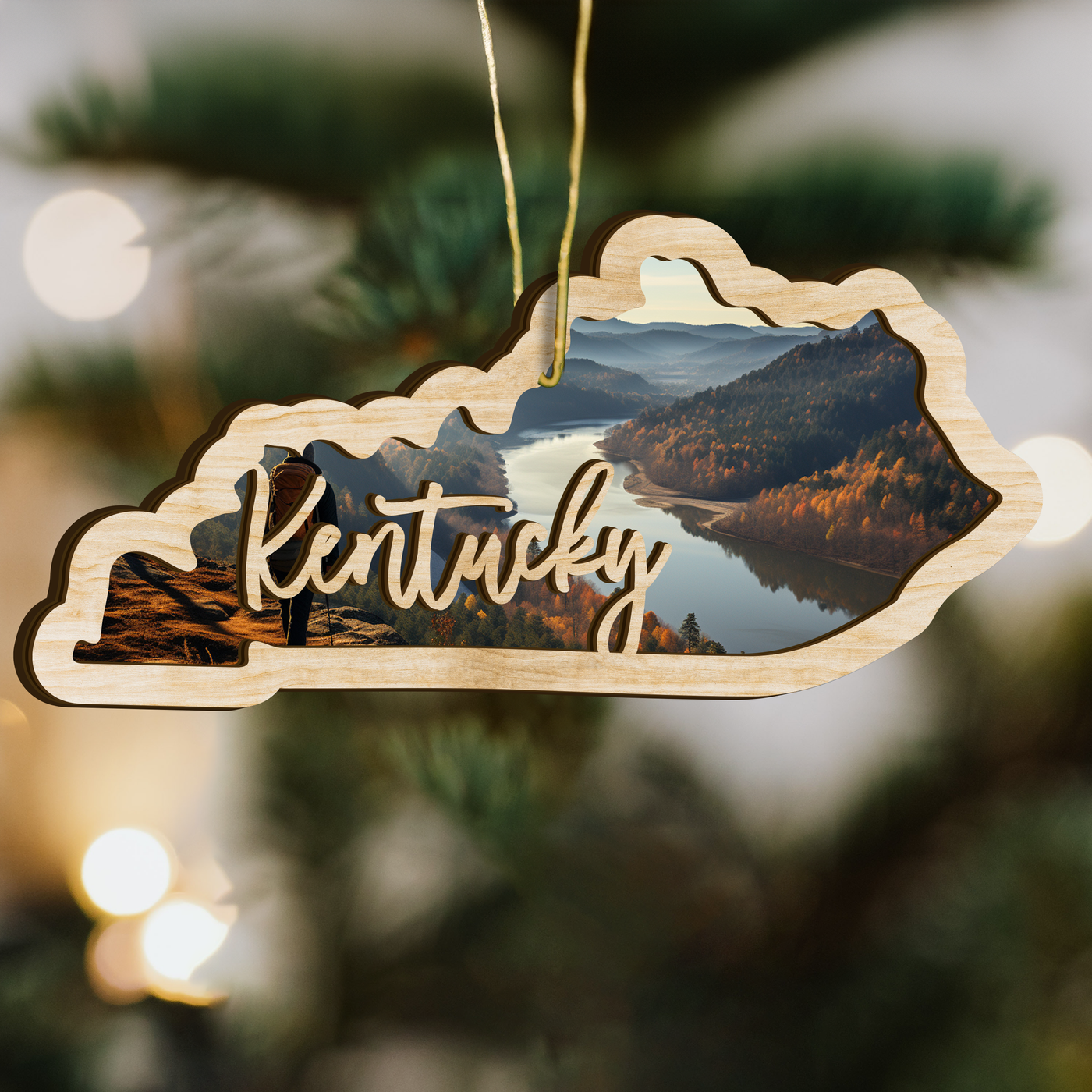 Kentucky State Wood Ornament