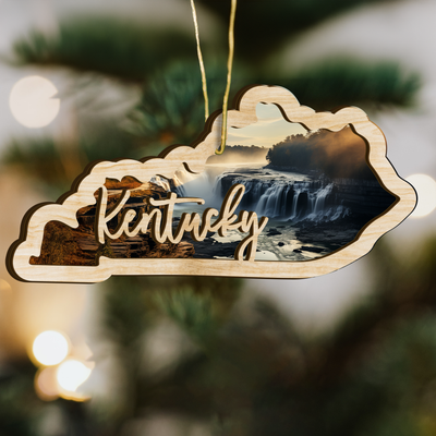 Kentucky State Wood Ornament