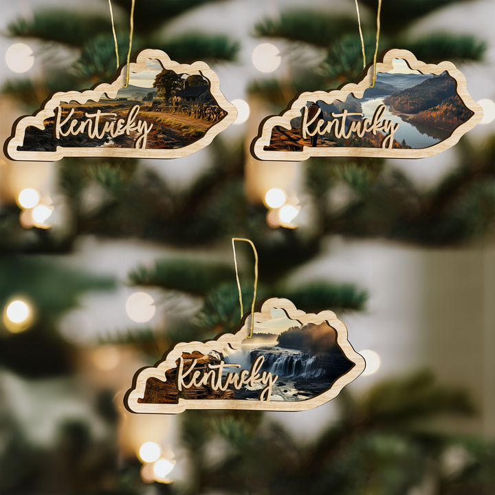 Kentucky State Wood Ornament
