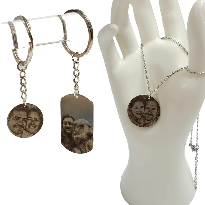 Custom Laser Engraved 1" Stainless Steel Pendant or Dog Tag - Perfect for Necklaces or Keychains