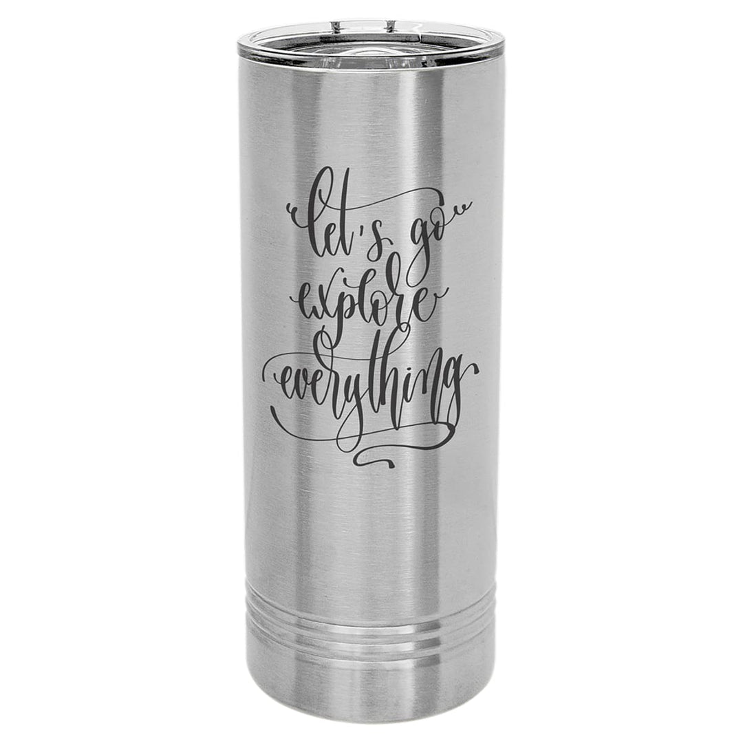 Custom laser engraved 22 oz Stainless Steel skinny tumbler - bulk