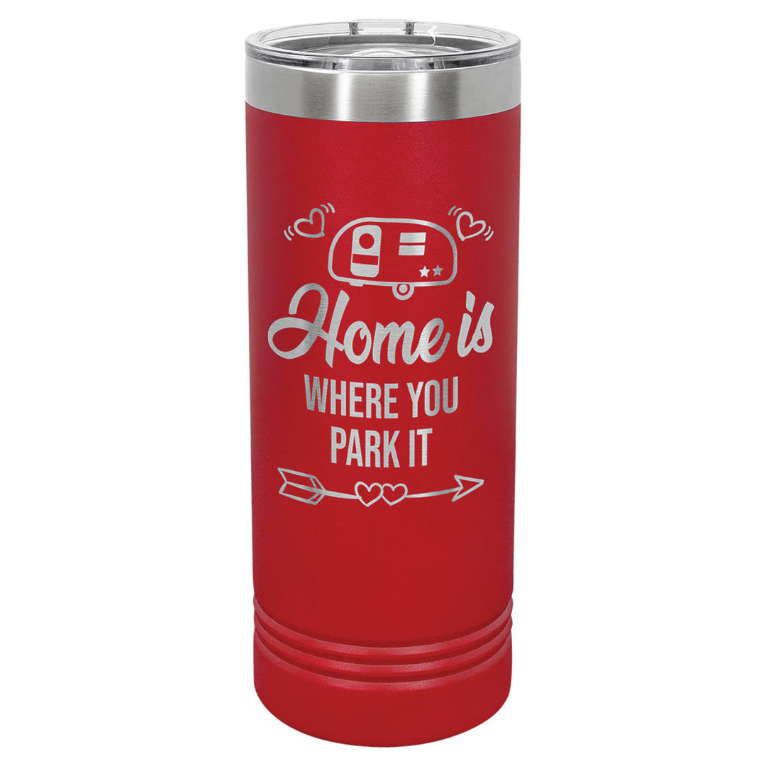 Custom laser engraved 22 oz Red skinny tumbler - bulk