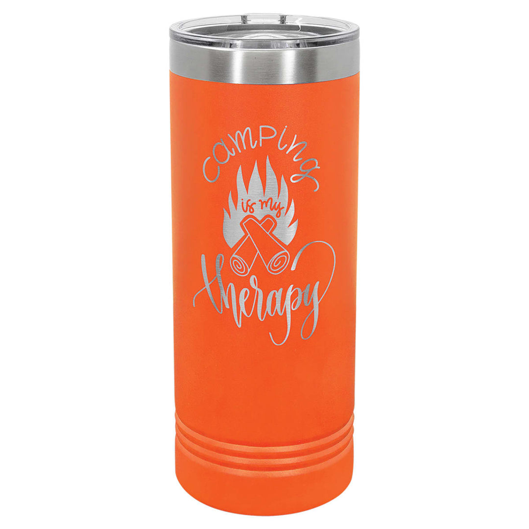 Custom laser engraved 22 oz Orange skinny tumbler - bulk