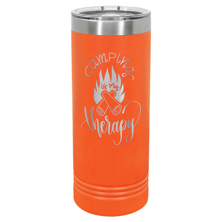 Custom laser engraved 22 oz Orange skinny tumbler - bulk