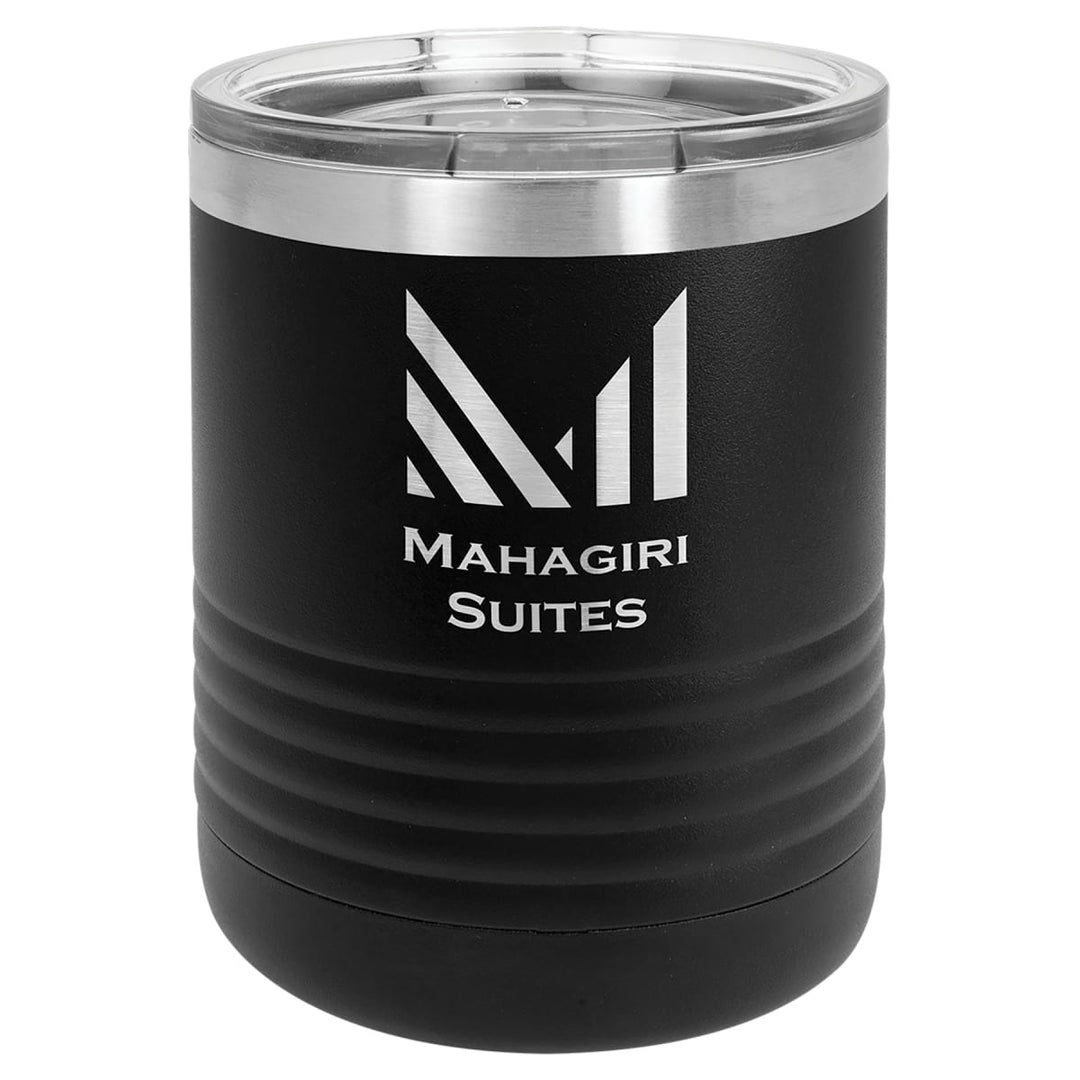 Custom laser engraved 10 oz Black tumbler - bulk