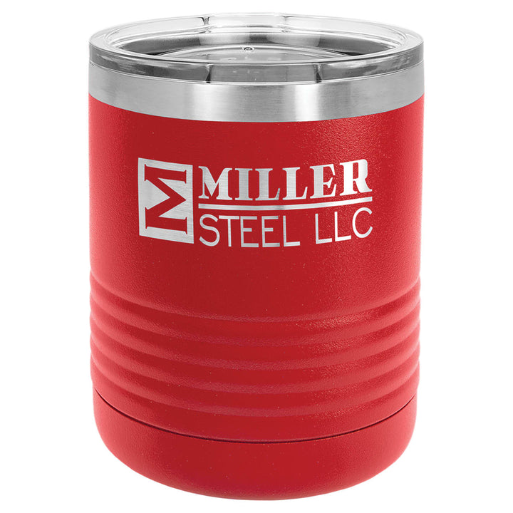 Custom laser engraved 10 oz Red tumbler - bulk