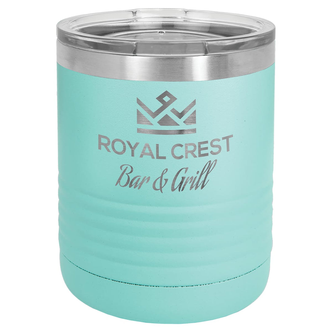 Custom laser engraved 10 oz Teal tumbler - bulk