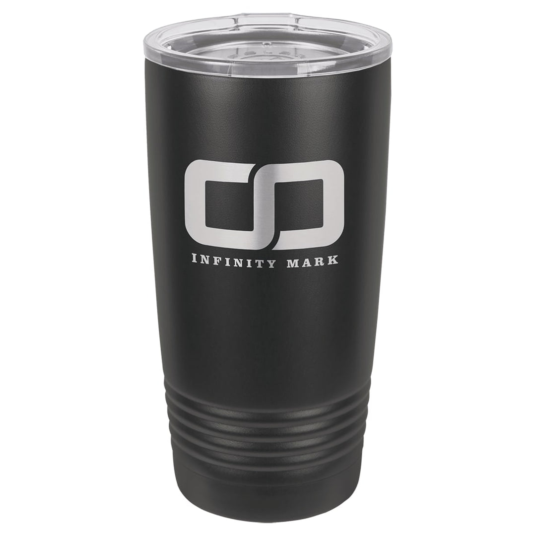Custom laser engraved 20 oz Black No Silver Ring tumbler - bulk
