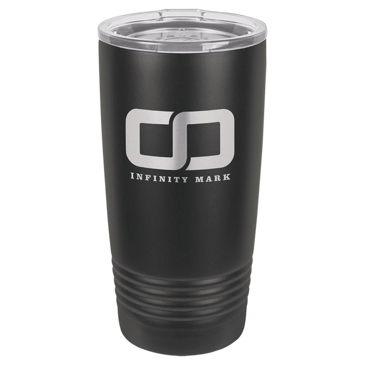 Custom laser engraved 20 oz Black No Silver Ring tumbler - bulk