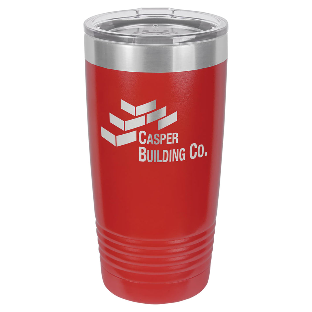 Custom laser engraved 20 oz Red tumbler - bulk