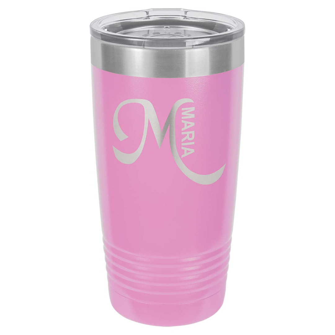 Custom laser engraved 20 oz Light Purple tumbler - bulk