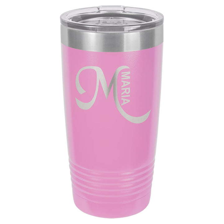 Custom laser engraved 20 oz Light Purple tumbler - bulk
