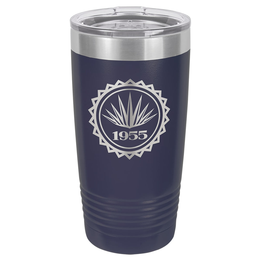 Custom laser engraved 20 oz Navy Blue tumbler - bulk