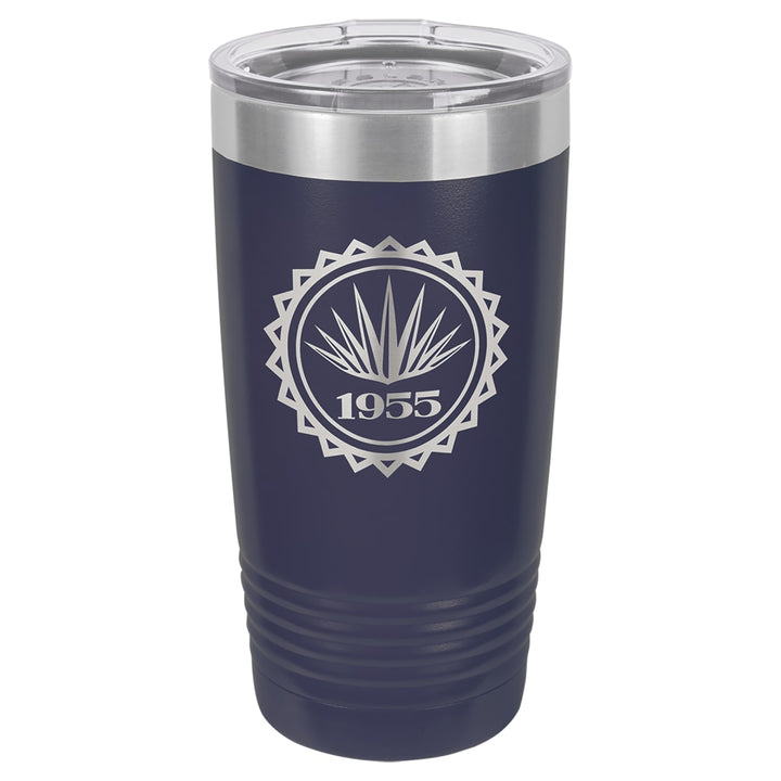 Custom laser engraved 20 oz Navy Blue tumbler - bulk