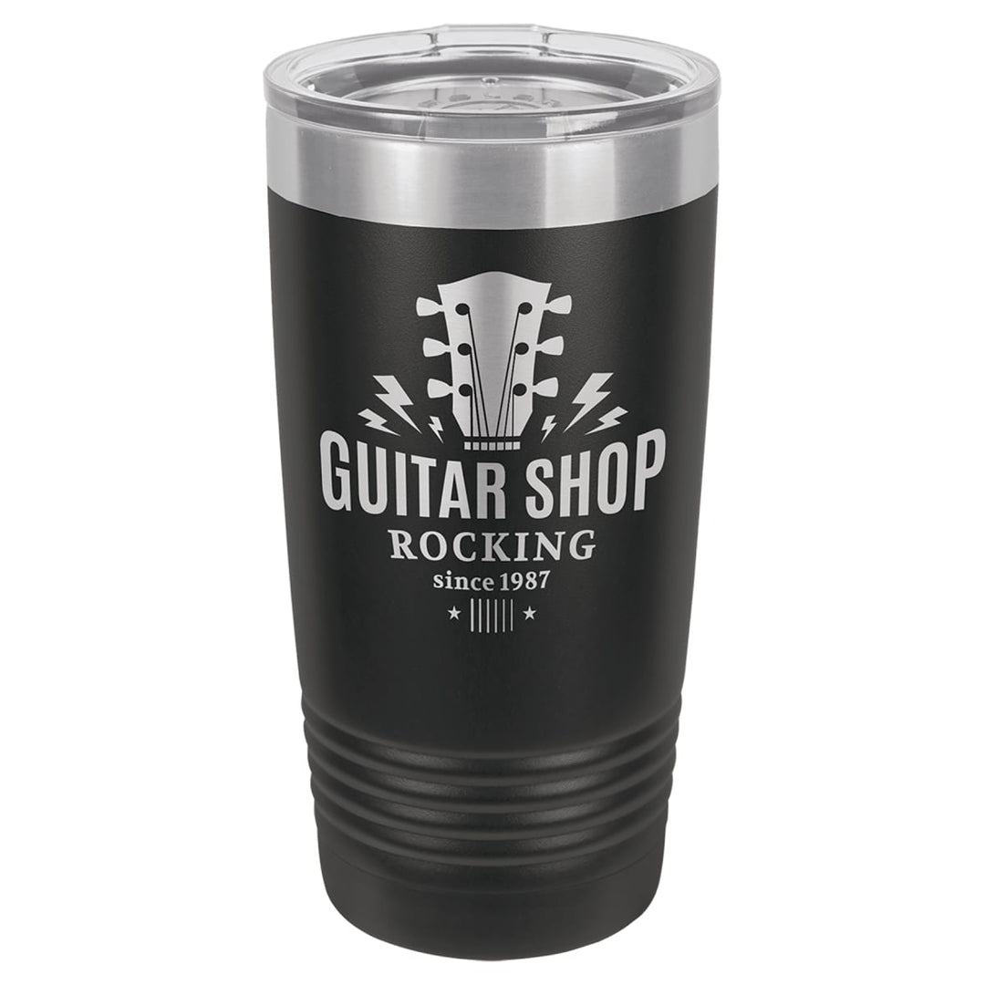 Custom laser engraved 20 oz Black stainless steel tumbler - bulk