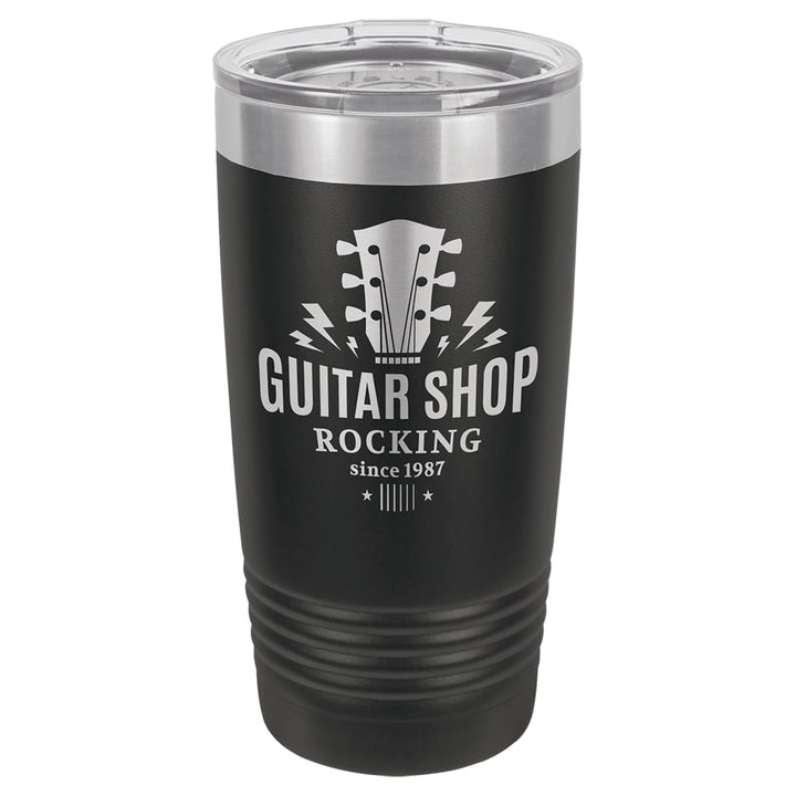 Custom laser engraved 20 oz Black stainless steel tumbler - bulk