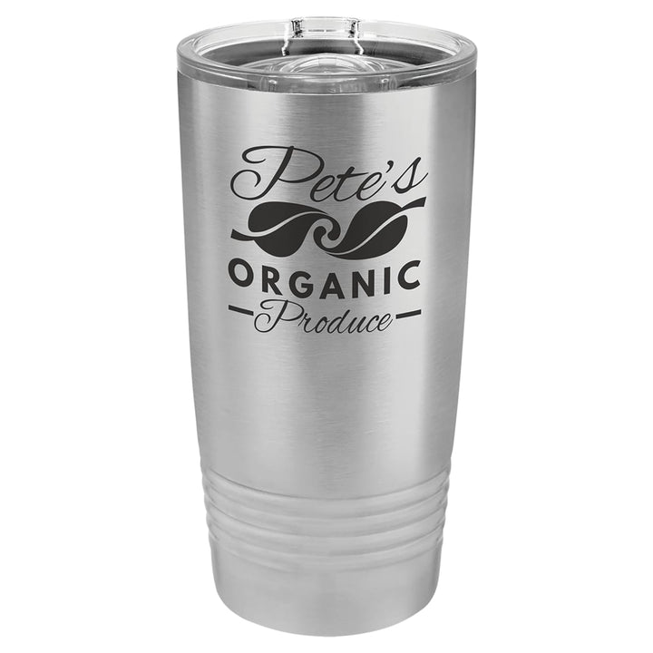 Custom laser engraved 20 oz Stainless Steel slider-lid tumbler - bulk