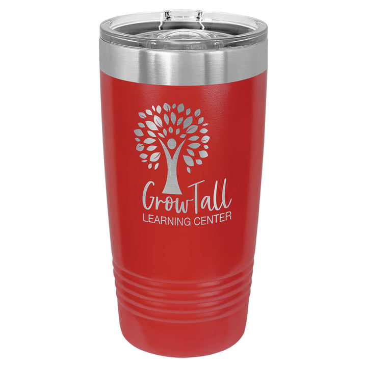 Custom laser engraved 20 oz Red slider-lid tumbler - bulk