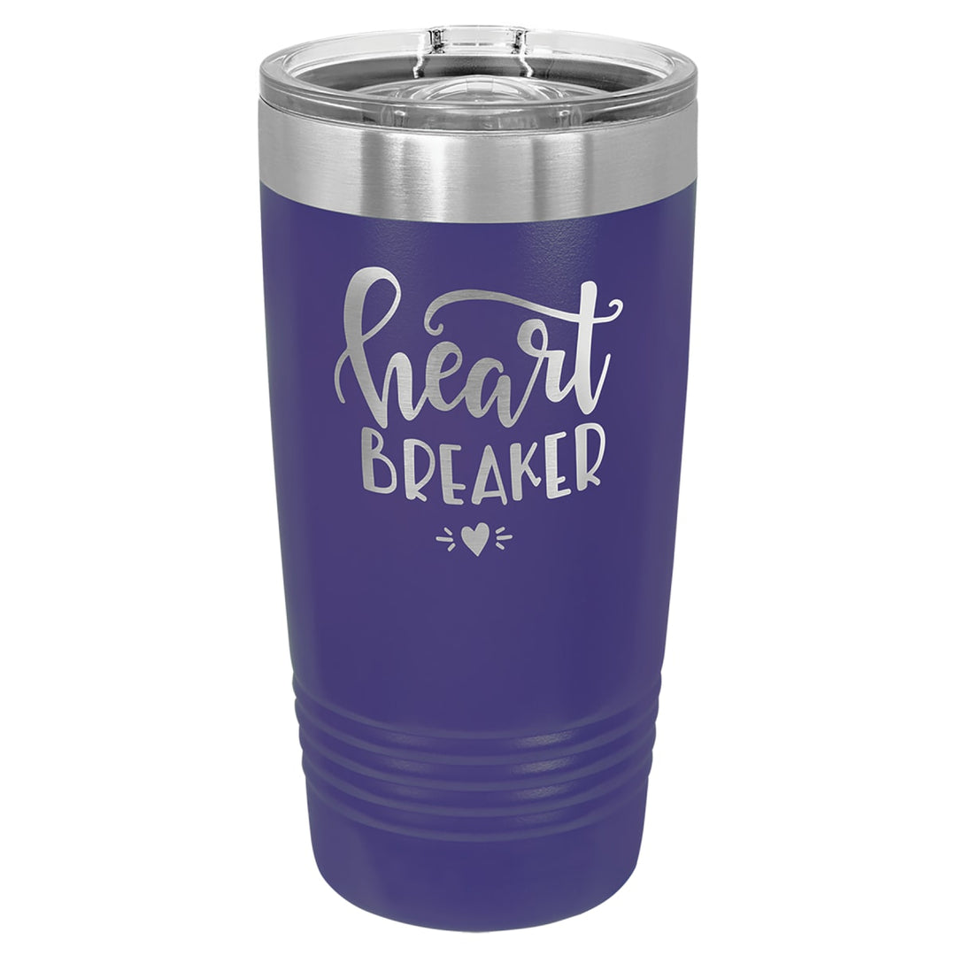 Custom laser engraved 20 oz Purple slider-lid tumbler - bulk