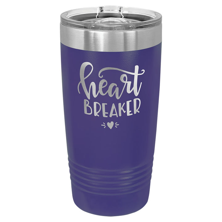 Custom laser engraved 20 oz Purple slider-lid tumbler - bulk