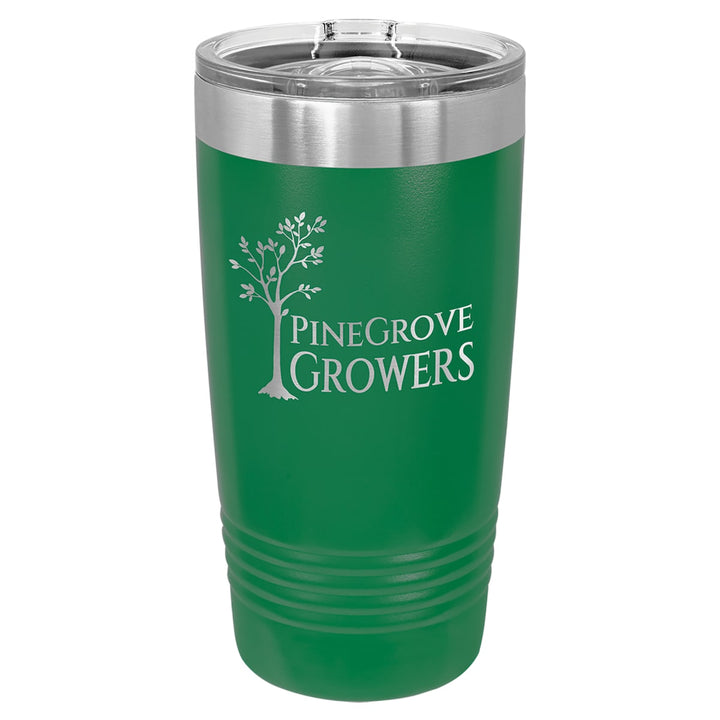Custom laser engraved 20 oz Green slider-lid tumbler - bulk