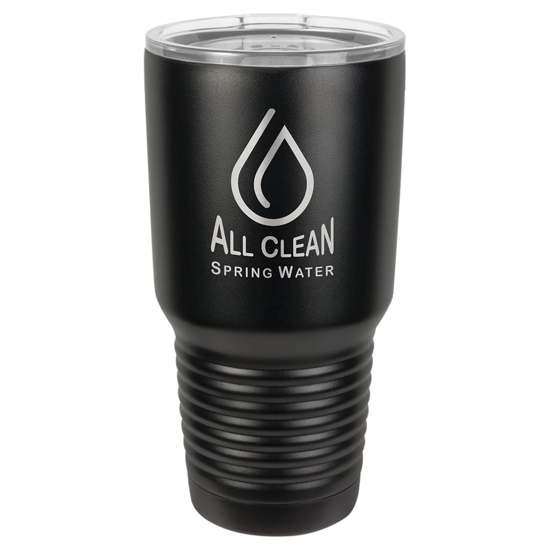 Custom laser engraved 30 oz Black No Silver Ring tumbler - bulk