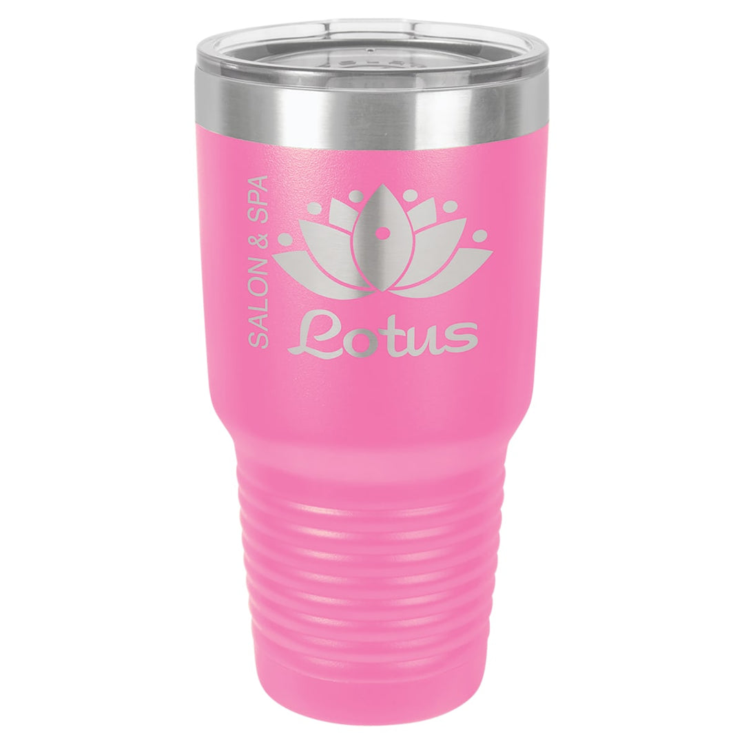 Custom laser engraved 30 oz Pink tumbler - bulk