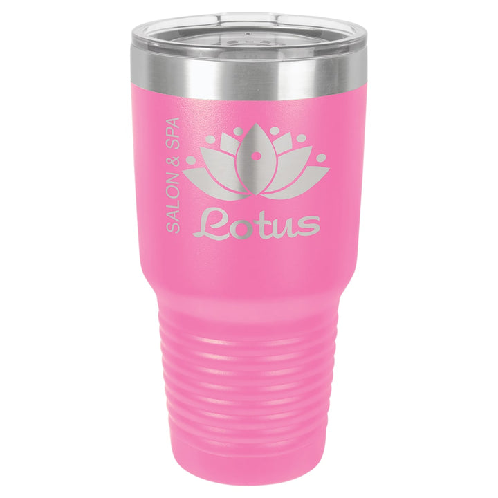 Custom laser engraved 30 oz Pink tumbler - bulk