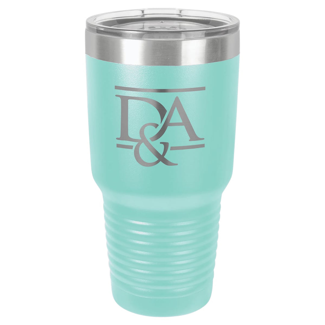 Custom laser engraved 30 oz Teal tumbler - bulk
