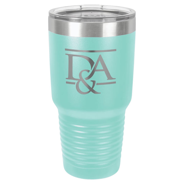 Custom laser engraved 30 oz Teal tumbler - bulk
