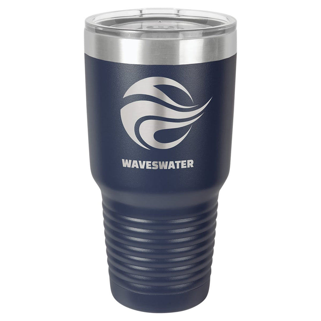 Custom laser engraved 30 oz Navy Blue tumbler - bulk