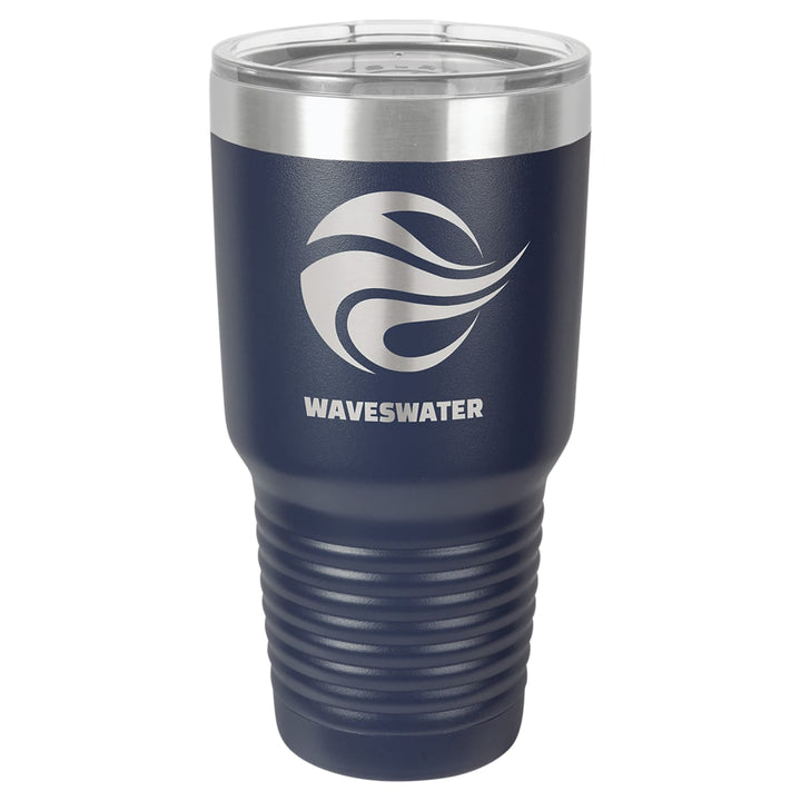 Custom laser engraved 30 oz Navy Blue tumbler - bulk