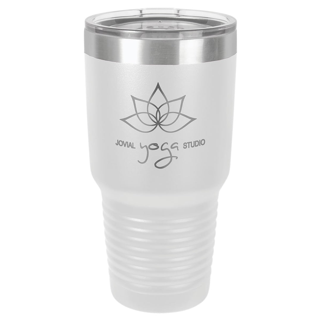 Custom laser engraved 30 oz White tumbler - bulk