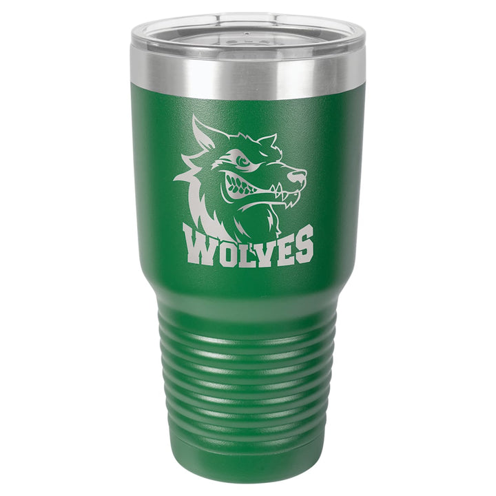 Custom laser engraved 30 oz Green tumbler - bulk
