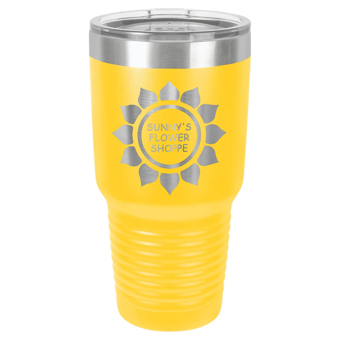 Custom laser engraved 30 oz Yellow tumbler - bulk