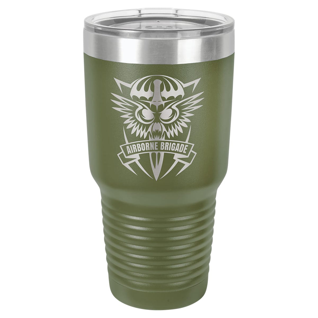 Custom laser engraved 30 oz Olive Green tumbler - bulk