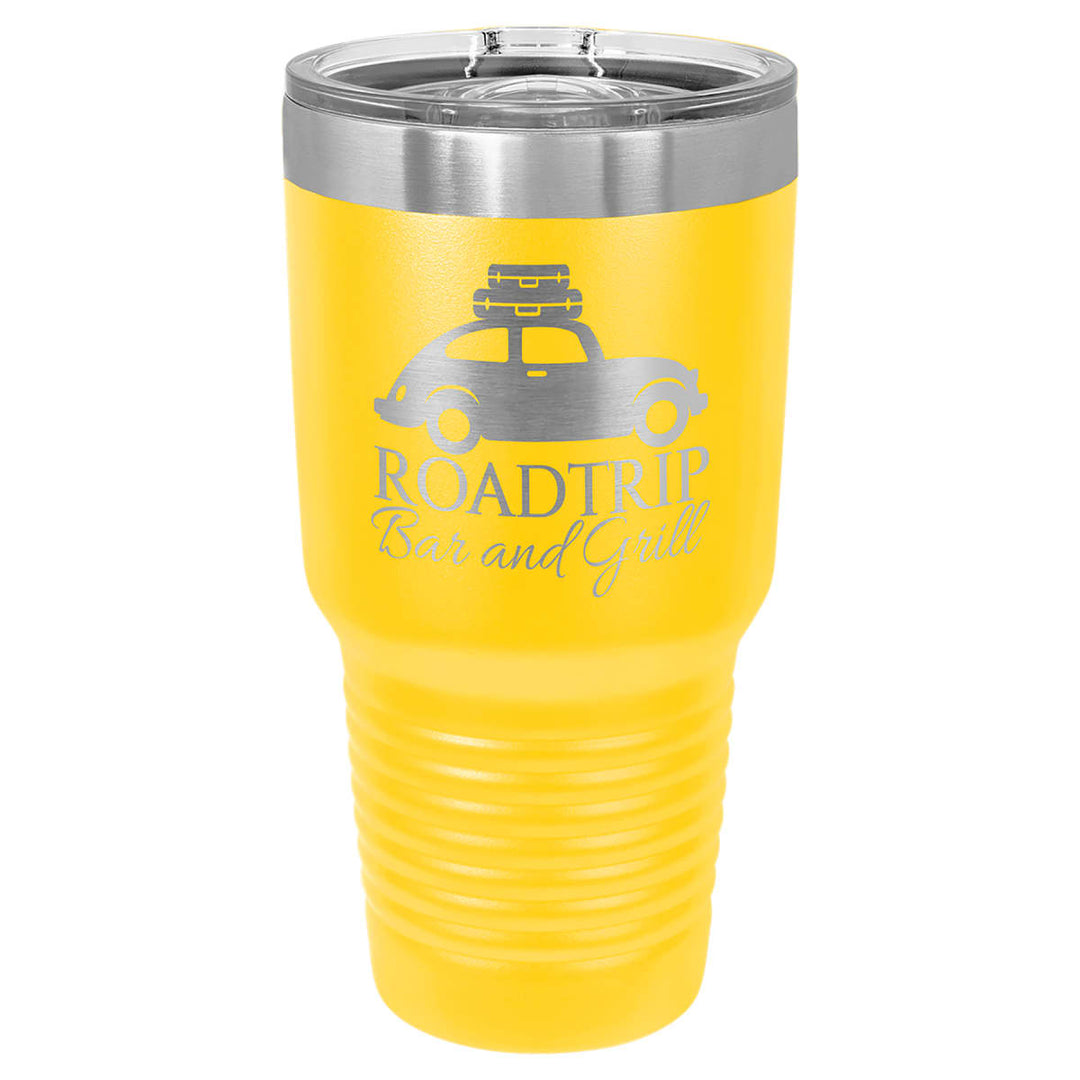Custom laser engraved 30 oz Yellow slider-lid tumbler - bulk