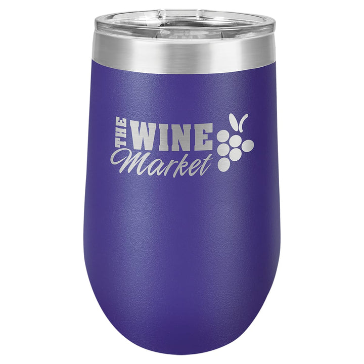 Custom laser engraved 16 oz Purple stemless wine tumbler - bulk