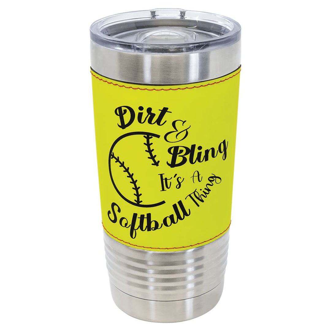 Custom engraved 20 oz Softball sports tumbler - bulk