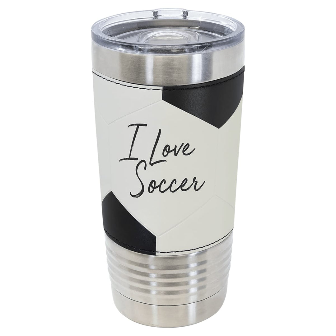 Custom engraved 20 oz Soccer sports tumbler - bulk