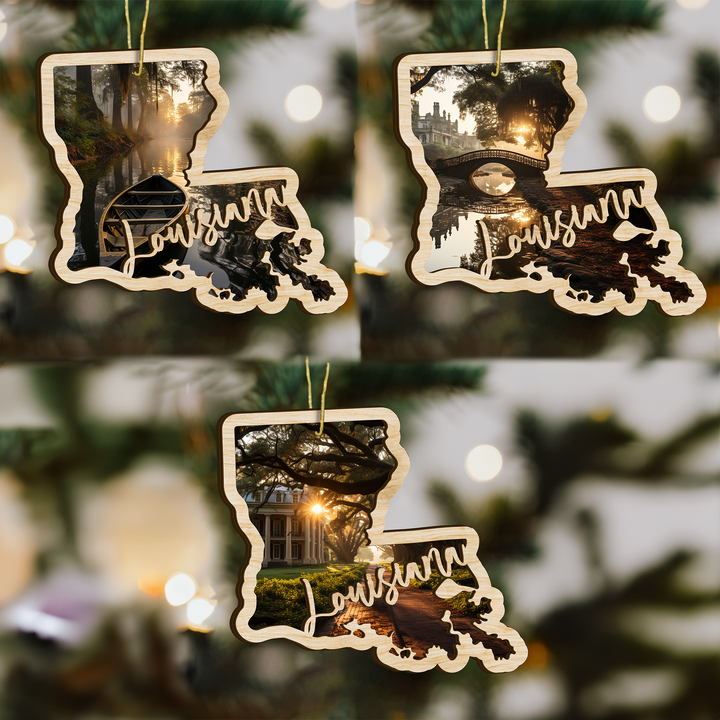 Louisiana State Wood Ornament