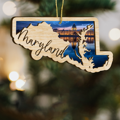 Maryland State Wood Ornament