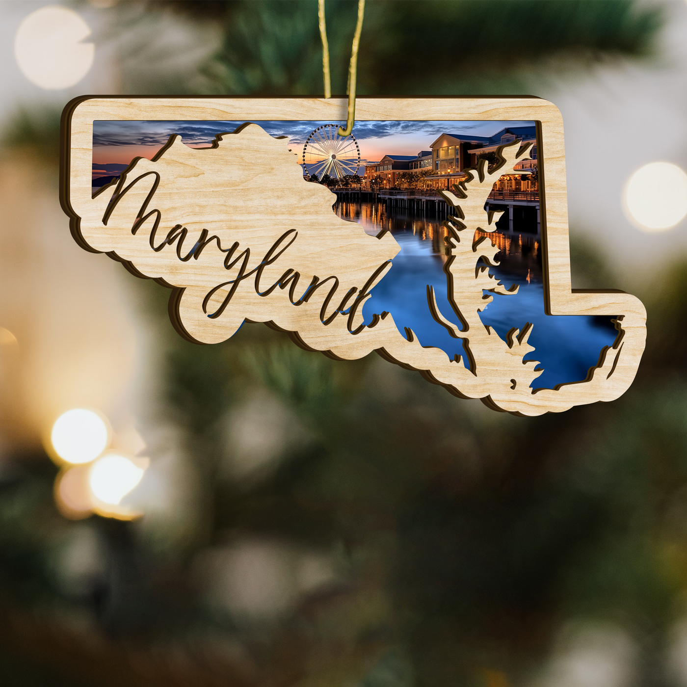 Maryland State Wood Ornament