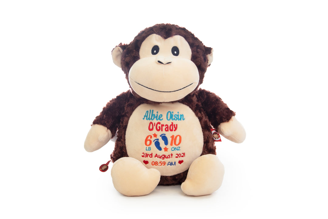 Monkey Personalized Cubbie Plush
