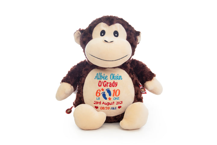 Monkey Personalized Cubbie Plush