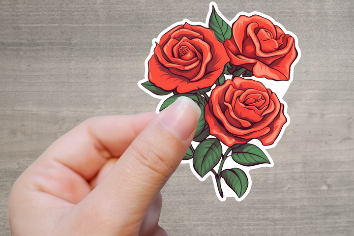 Red Roses Vinyl Decal Sticker