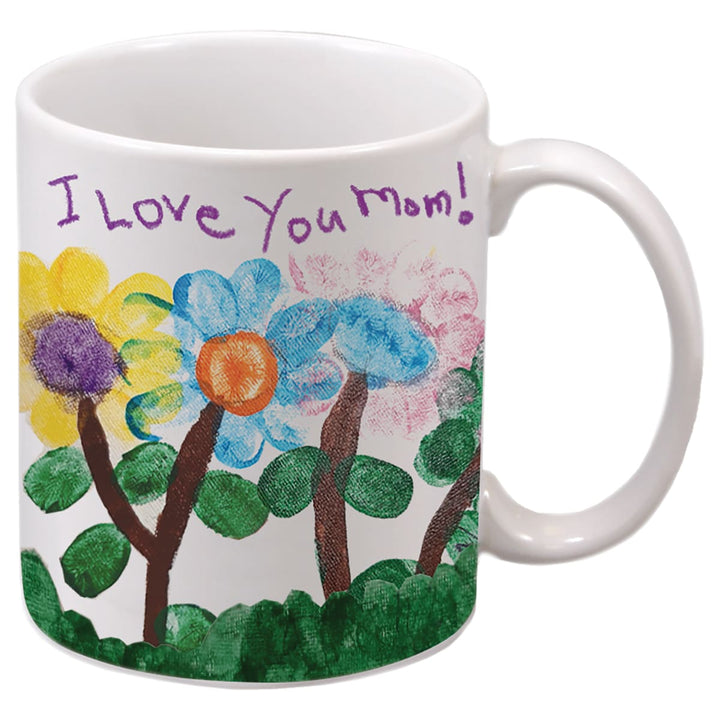 Custom full-color printed 11 oz white ceramic coffee mug - bulk