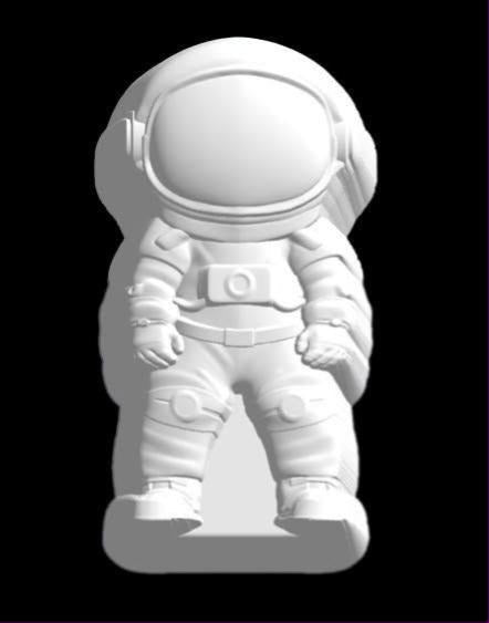 Astronaut mold, a full-body spaceman with domed visor helmet, chest panel and ribbed suit joints