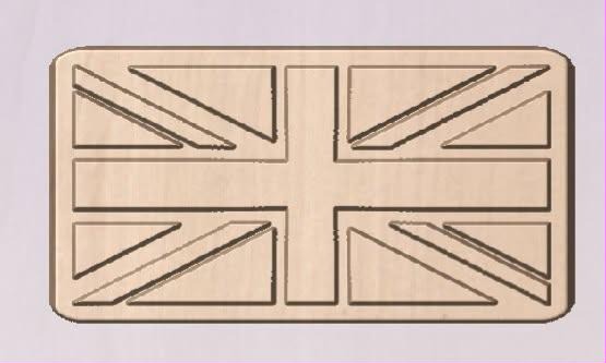 Union Jack mold, the British flag as a raised rectangular plaque